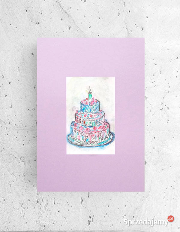 plakat do kuchni tort plakat rysunek z ciastkiem Lublin