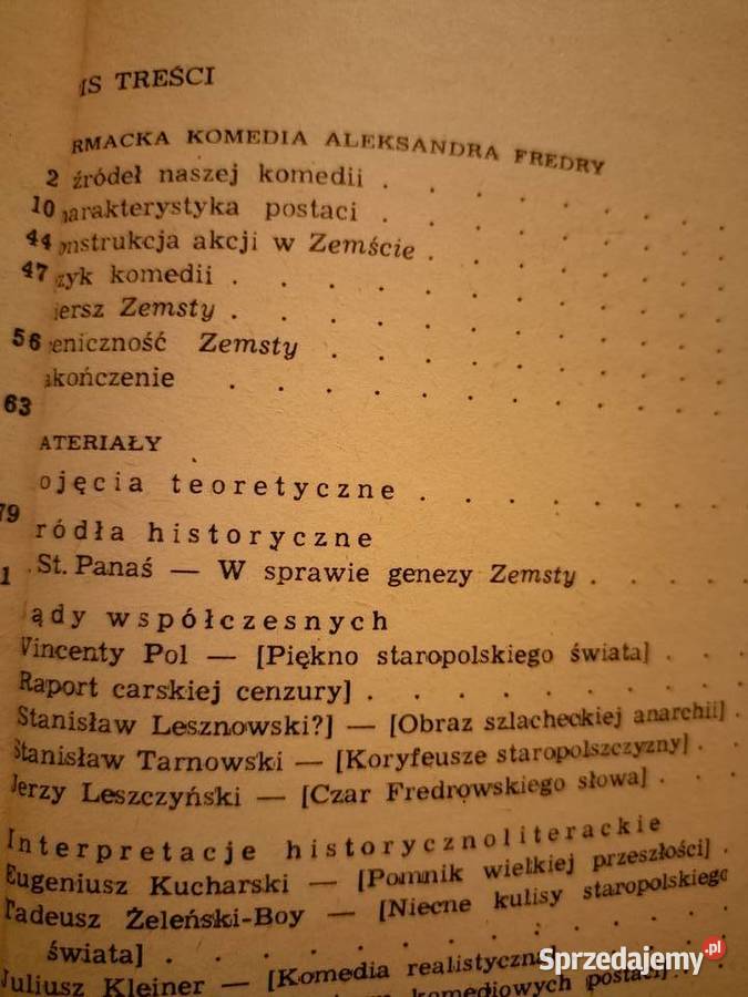 Zemsta Fredry analizy lektury szkolne księgarnia literaturoznawstwo mazowieckie Warszawa