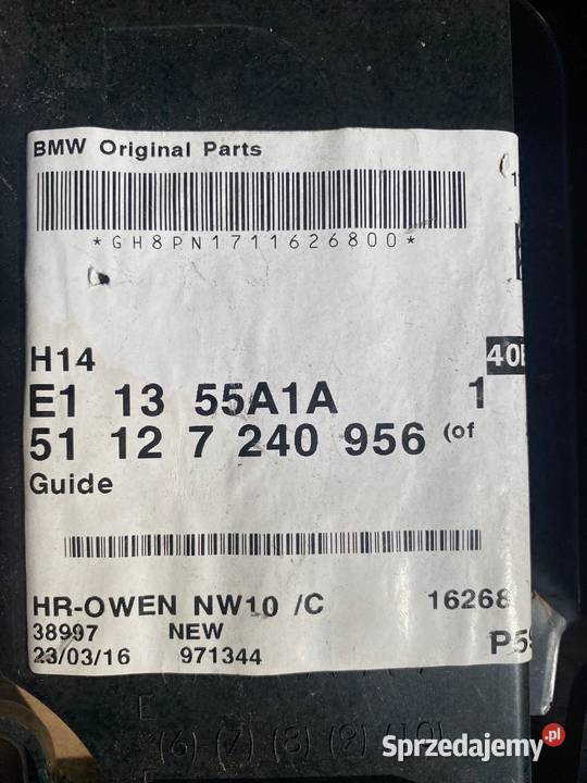 BMW 1 F20 F21 ŚLIZG ZDERZAKA PRAWY TYŁ części blacharskie podkarpackie Dębica sprzedam