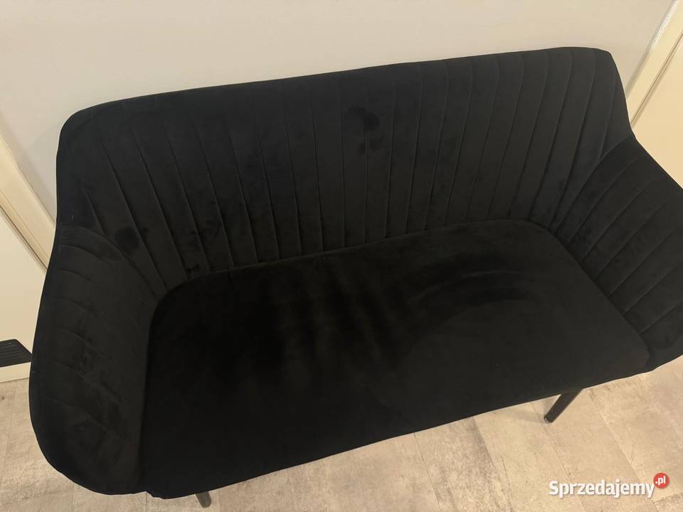 Beliani Sofa Kanapa 2Osobowa Welurowa Czarna Warszawa