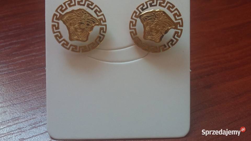 kolczyki styl Versace pozłacane 18k