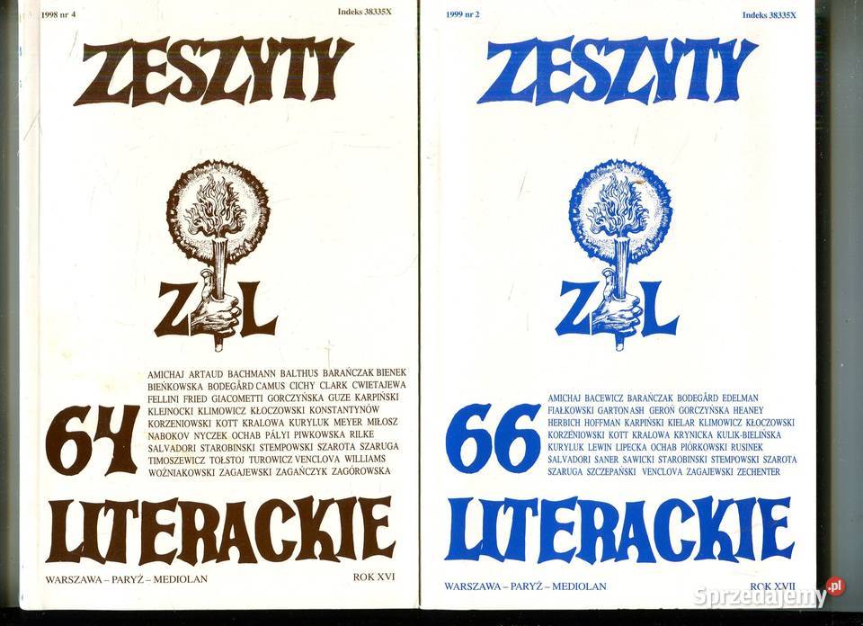 Zeszyty Literackie 61 XVI 64 XVI 66 XVII Szczecin