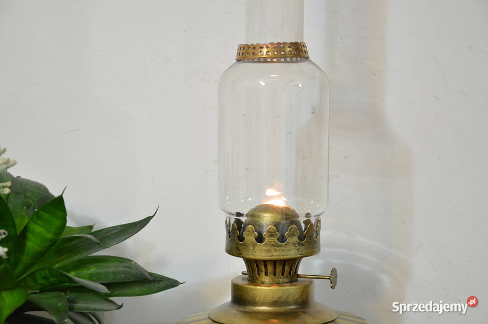 piękna szklana LAMPA NAFTOWA b stara Jastrzębie-Zdrój