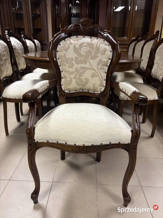 Piękny Stylowy Zestaw Włoski Rozkładany Stół 10 Gorzów Wielkopolski