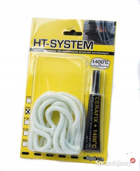 Zestaw Naprawczy Do Szyby Kominka Sznur FI 8 MM Skawina