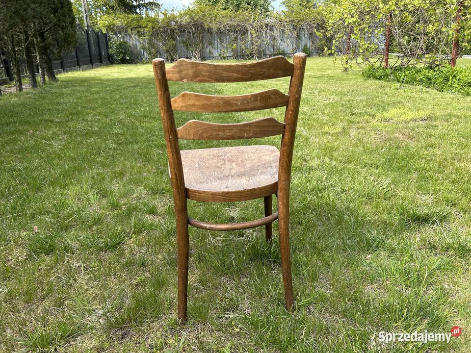 Krzesło drewniane PRL vintage retro Milanówek