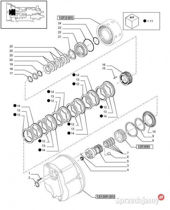 Holland T6010 Koło zębate 62t internal 63t Jastrzębniki