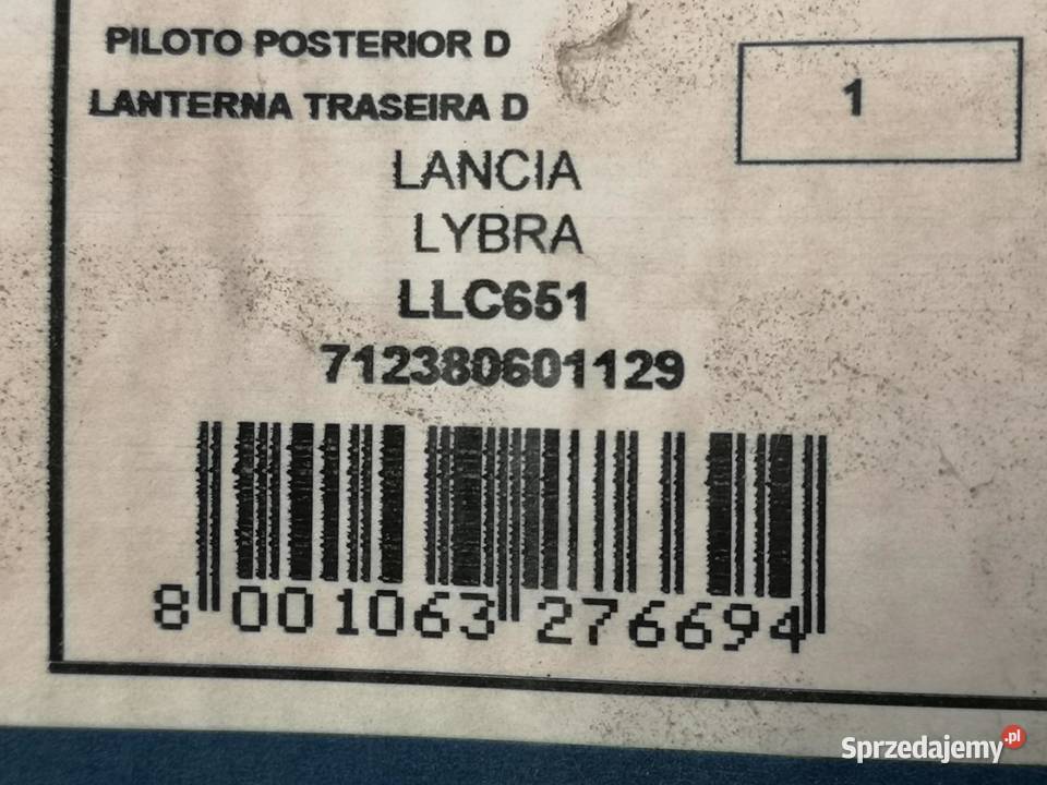 LAMPA PRAWY TYŁ LANCIA LYBRA SEDAN 19992005