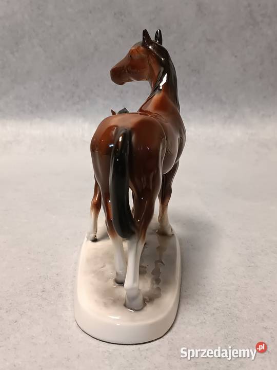 Hertwig Konie Kolekcjonerska Klacz i Źrebię Porcelana i szkło Gdańsk