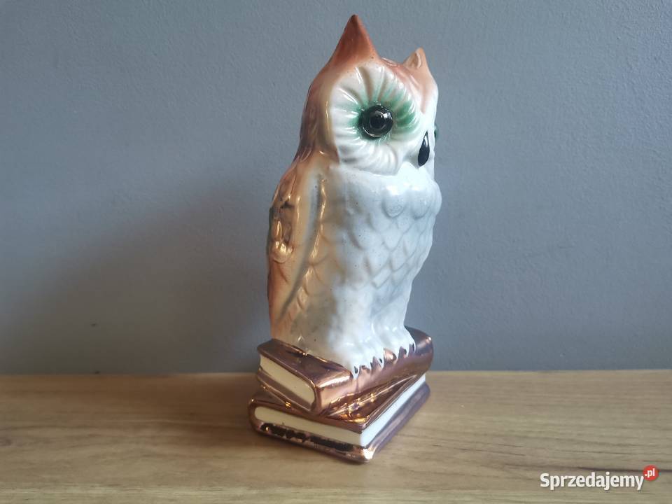Stara figurka lampka Sowa porcelana Steatyt Siemianowice Śląskie