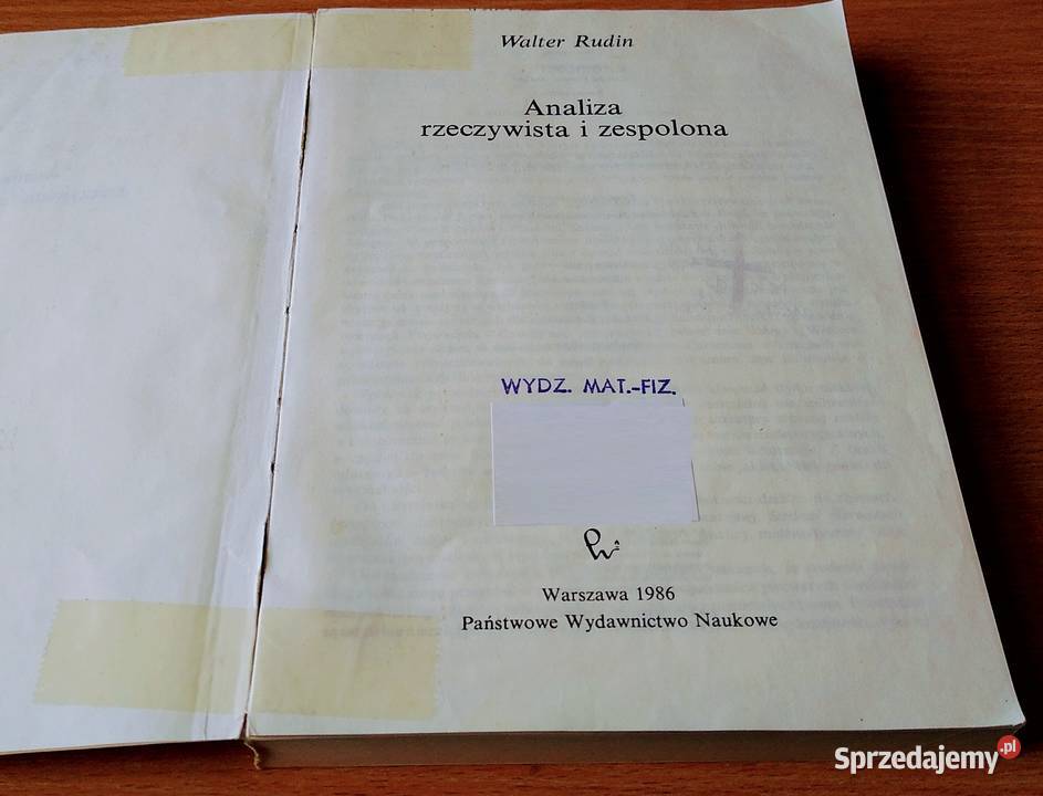 Analiza rzeczywista i zespolona Walter Rudin ISBN 8301051248 Książki naukowe i popularnonaukowe Gdańsk