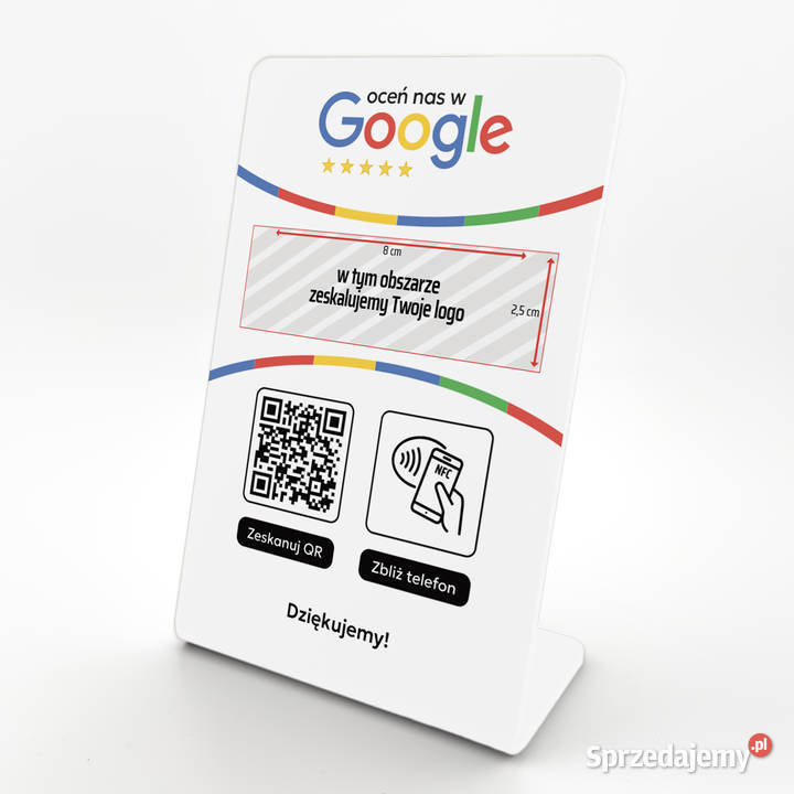 Stojak prezenter gięty z QR NFC i logo firmy do Biznes i Przemysł Warszawa sprzedam