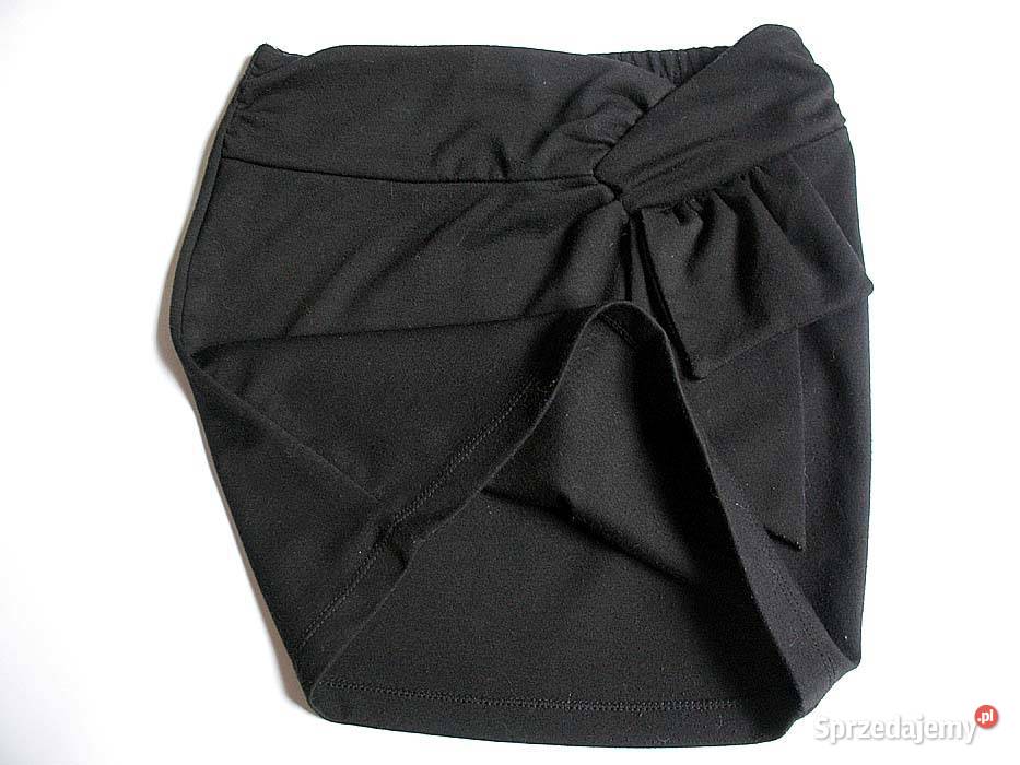 Spódnica Czarna mini dzianina 34 XS biodra 82