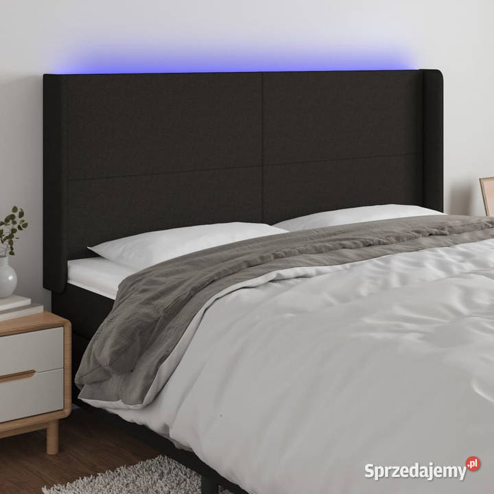 Zagłówek do łóżka z LED czarny 203x16x118128 Warszawa