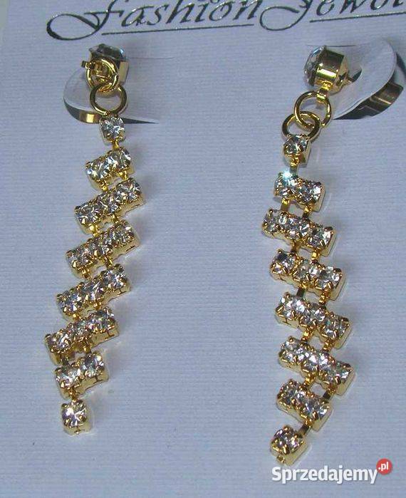 Kolczyki wiszące cyrkonie Łódź sprzedam