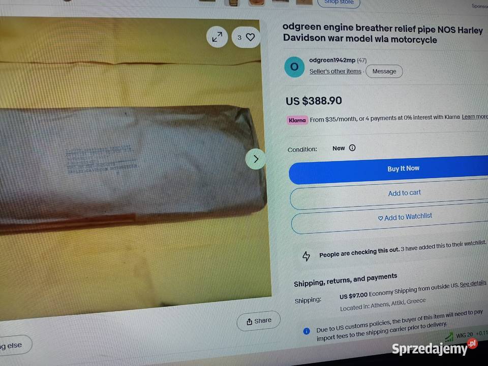 Harley WLA NOS odma kujawsko-pomorskie