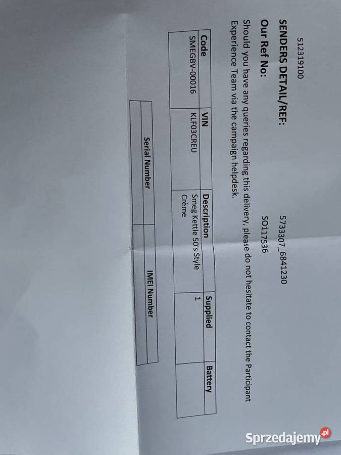 Smeg czajnik nowy 17 litra ecri mazowieckie Ostrołęka sprzedam