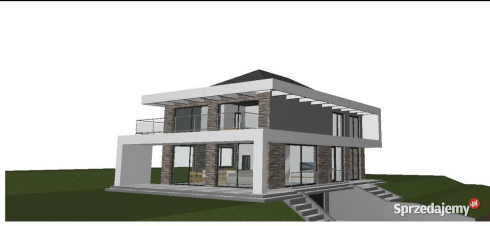Widokowa działka budowlana z projektem domu i Krzeszowice