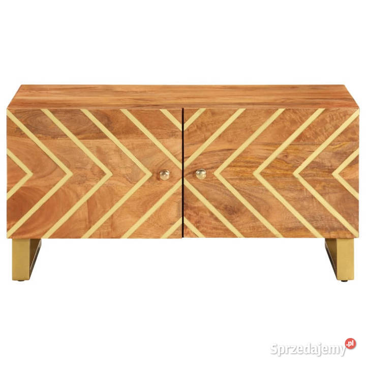 Stolik kawowy brązowoczarny 80x50x40 lite drewno Warszawa