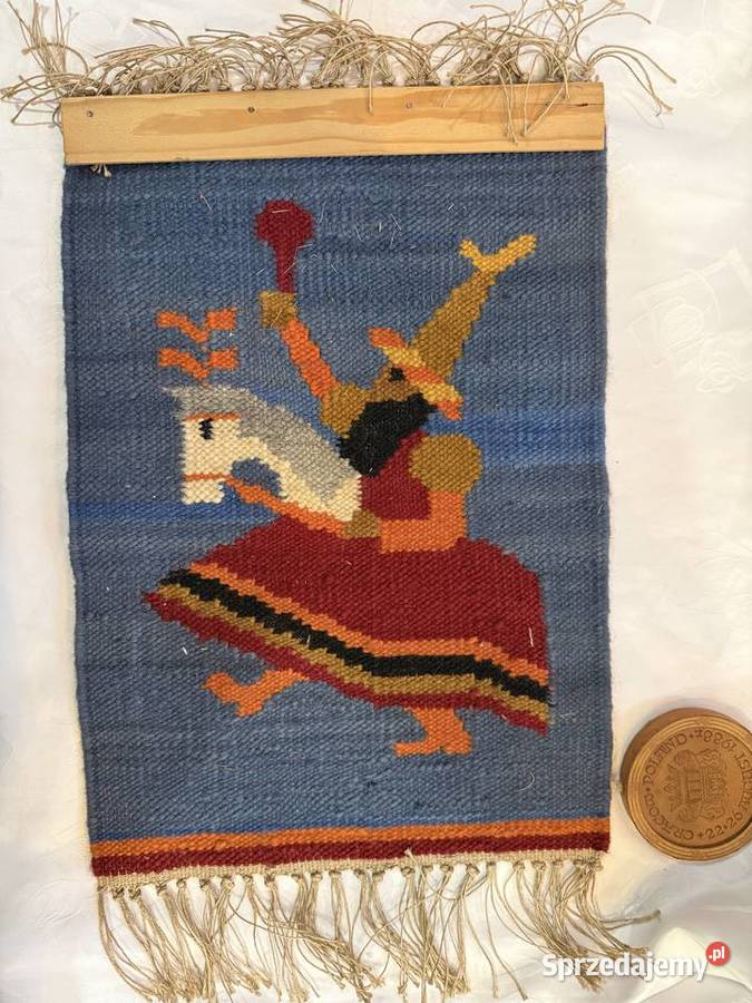 Wełniany Kilim Lajkonik Krakowski Vintage PRL z Kraków
