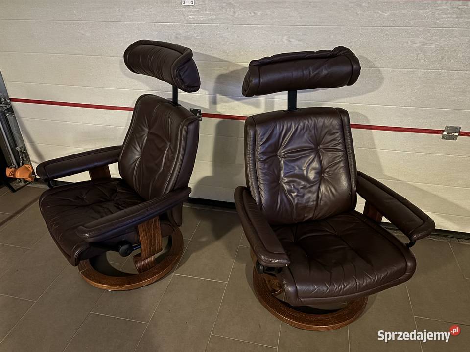 Dwa luksusowe fotele skóra Ekornes StressLess Wrocław