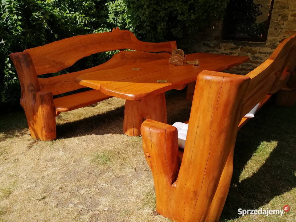 meble ogrodowe dęb jesion 300 x 100 stół z Przysucha