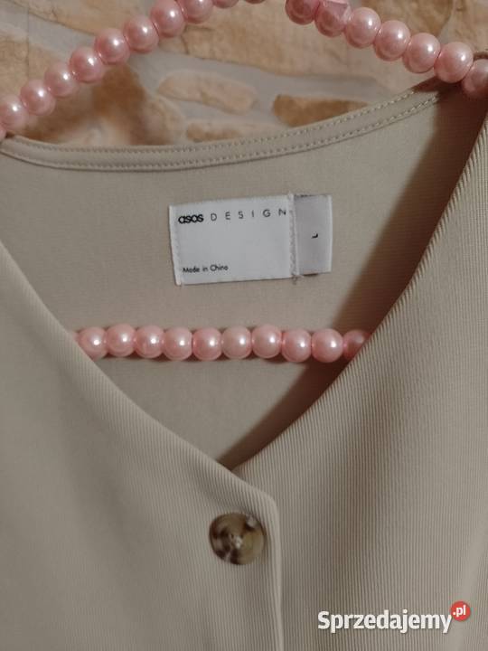 4446 ASOS Design Beżowa kamizelka ołówkowa z Kraków