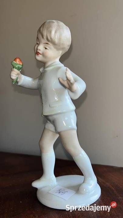 Figurka chłopca z kwiatkiem Wallendorf Germany Porcelana i szkło Gdańsk sprzedam