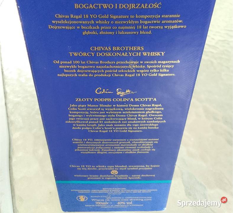 Pudełko Opakowanie Karton Etui whisky CHIVAS Pozostałe Rewal sprzedam