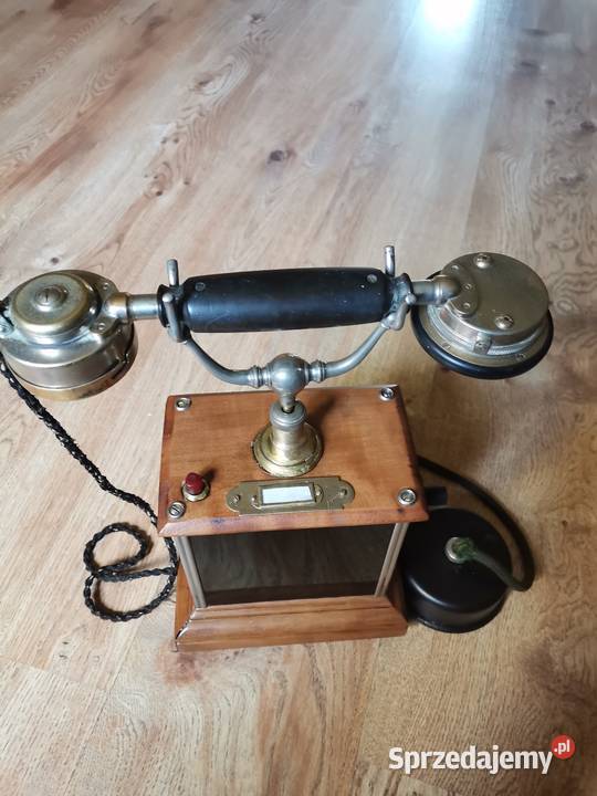 Stary telefon na korbke z lat 30 tych Art Deco