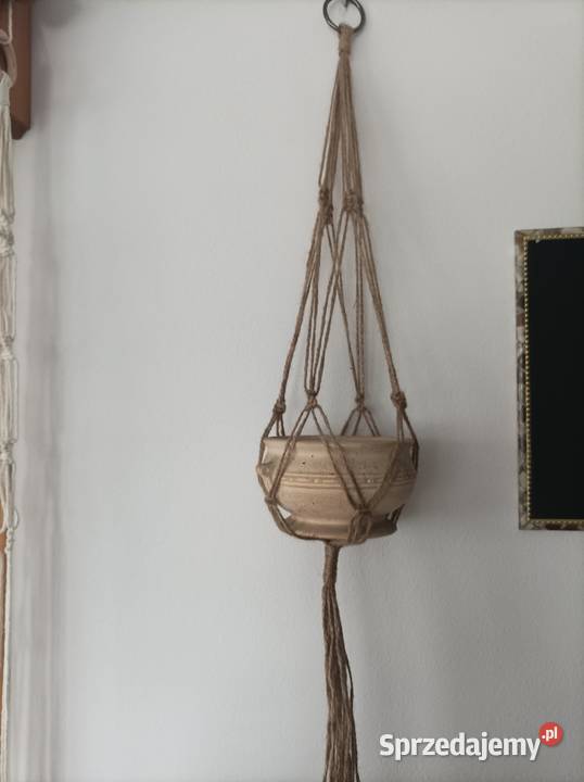 Komplet 3 kwietników juta makrama Dom i Ogród Częstochowa