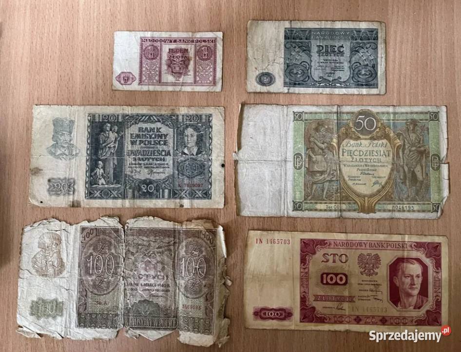 Zestaw polskich banknotów lata 291948 PRL 1 Kudowa-Zdrój