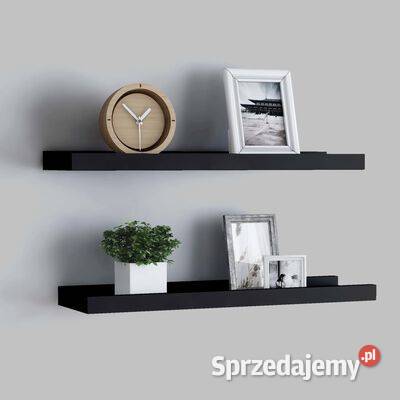 vidaXL Półki ścienne na zdjęcia 2 czarne 40x9x3
