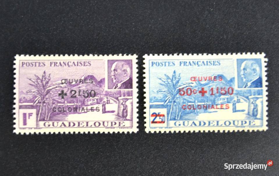 Gwadelupa Kolonie francuskie reżimu Vichy Ptain Filatelistyka Bronisze