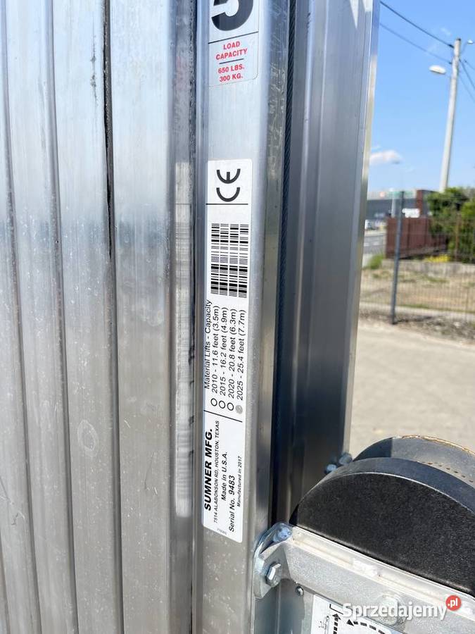 Podnośnik montażowy SUMNER 2025 ALP LIFT GENIE małopolskie Nowy Sącz