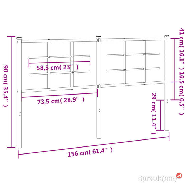Metalowe wezgłowie białe 150 WM355644 Warszawa