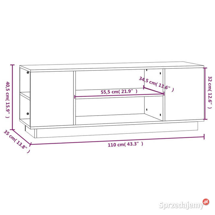 Szafka pod TV miodowy brąz 110x35x405 lite Warszawa sprzedam