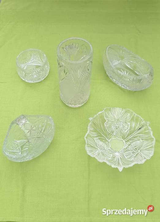 Kryształ owalny z kabłąkiem koszyk Porcelana i szkło Małkinia Górna