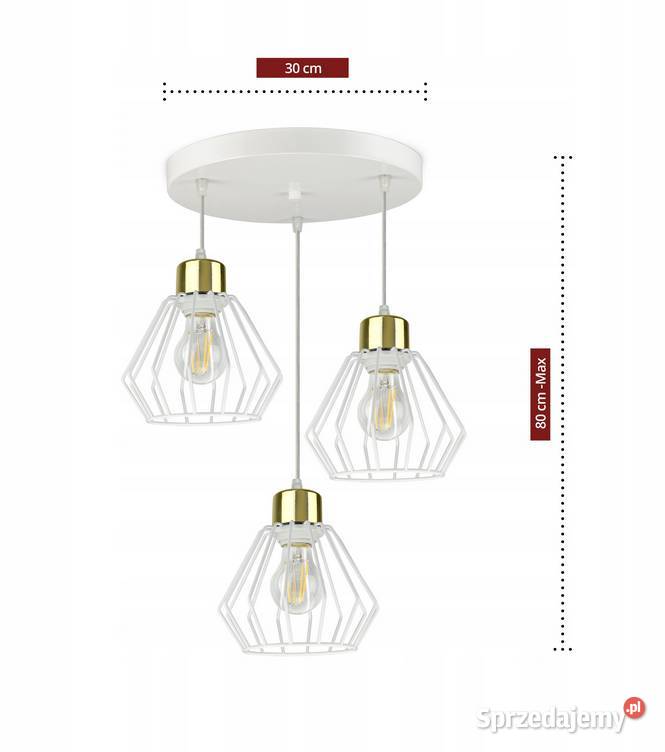 LAMPA SUFITOWA żyrandol biała złota GOLD Oświetlenie Choroszcz