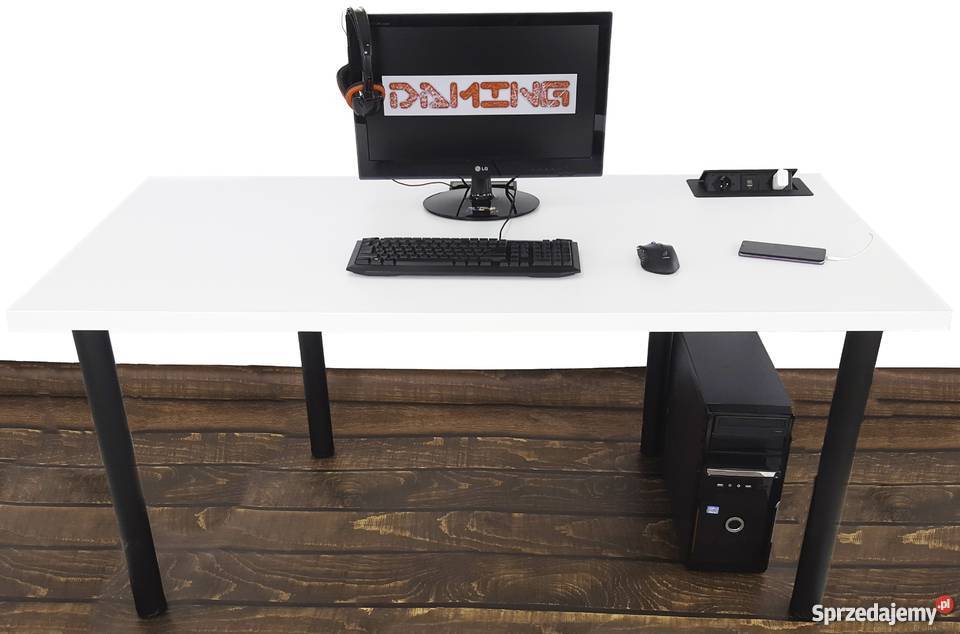 BIURKO KOMPUTEROWE BIAŁE 160X80 DUŻE PRODUCENT