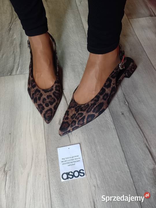 43 ASOS Design Panterkowe baleriny wieczorowe z 28cm Balerinki