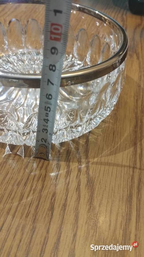 Kryształowa misa z posrebrzaną obwódką Porcelana i szkło Orły sprzedam