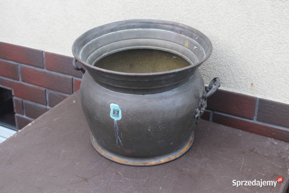 stary mosiężny garnek Kalisz