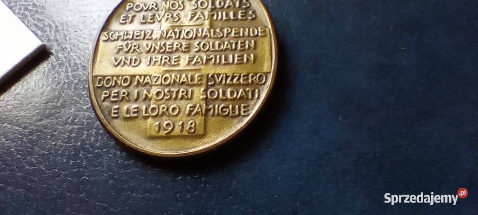 Stare monety Medal Szwajcaria 1918 139 Lesko