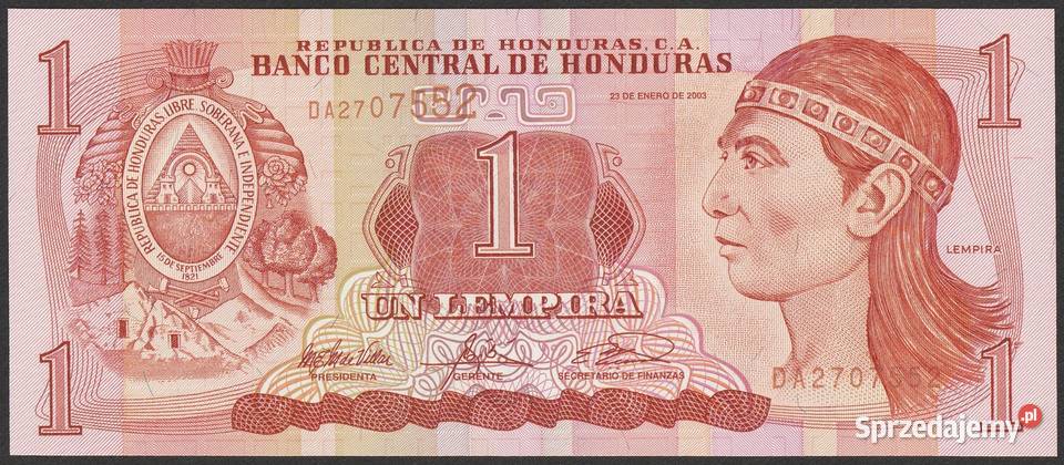 HONDURAS 1 LEMPIRA 2003 STAN BANKOWY UNC Łódź