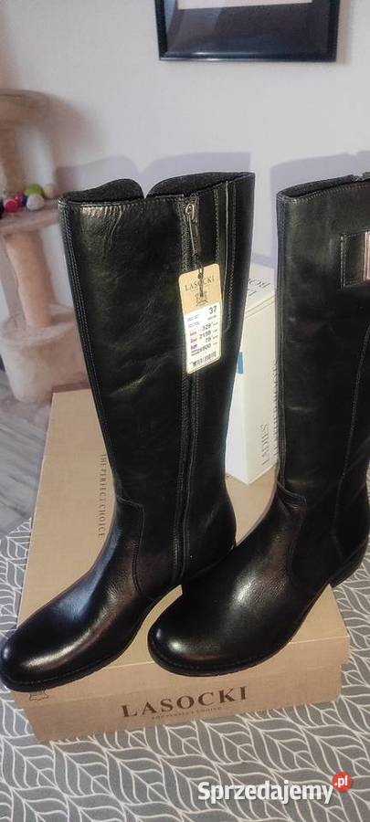 Kozaki Lasocki skórzane i Botki skórzane czarny wielkopolskie Krotoszyn