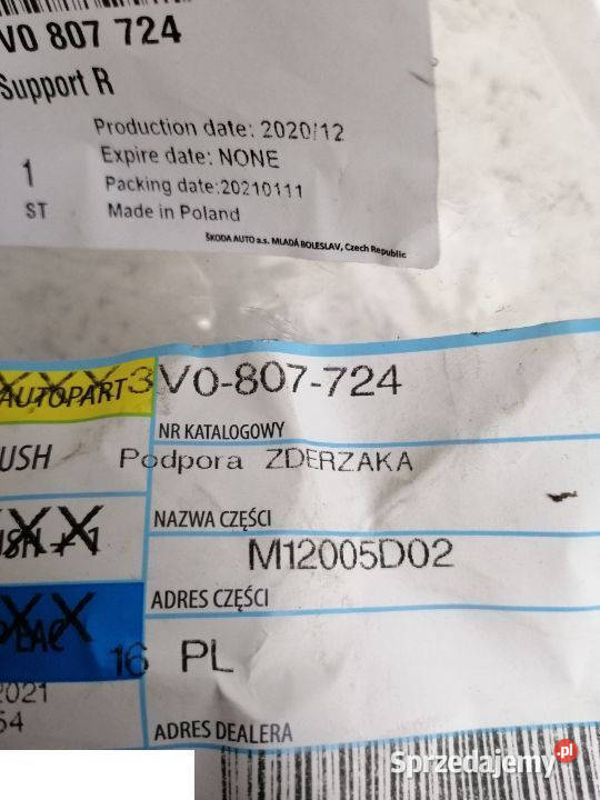 Skoda Superb III mocowanie wspornik atrapy osobowe Karoseria lubelskie Kozubszczyzna