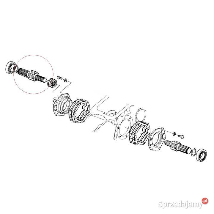 Wałek 19T10T19T LH 203 mm Iseki TS2510 Tajęcina