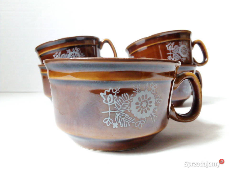 5 filiżanek Pruszków porcelit vintage PRL Dom i Ogród