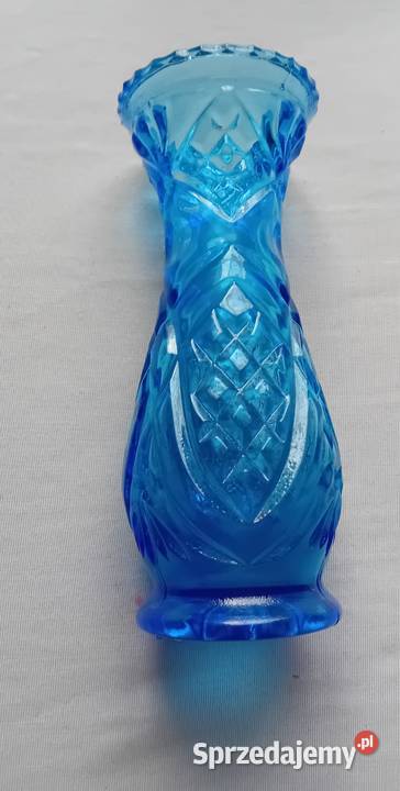 Niebieski wazon Rossini Empoli wzór Blue Diamnd Porcelana i szkło Koźminek